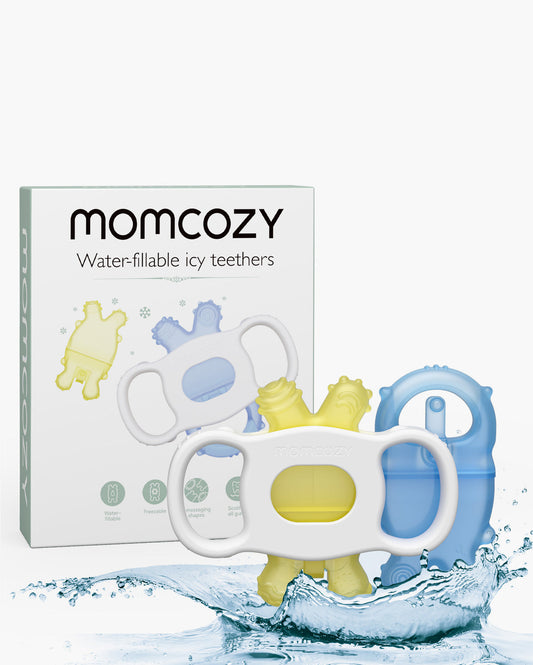 Momcozy Water Fillable Teether (Blue and Yellow 2 Pcs)