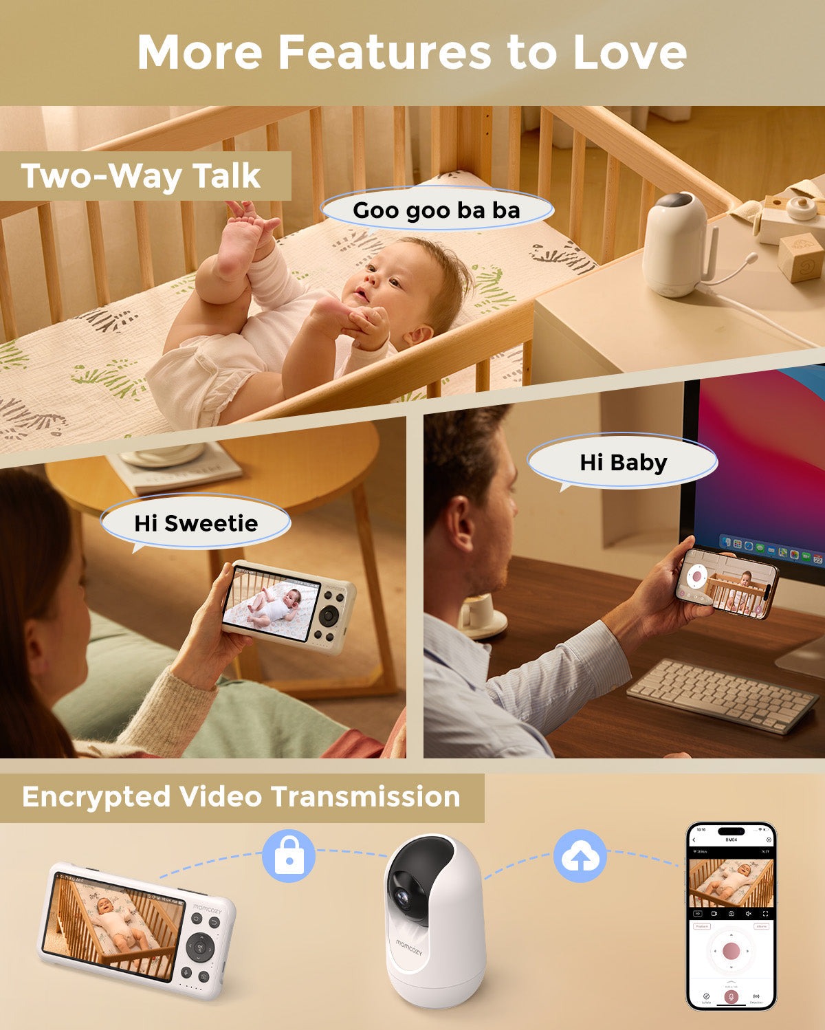 Momcozy 5-Inch Dual-mode Smart Baby Monitor-BM04