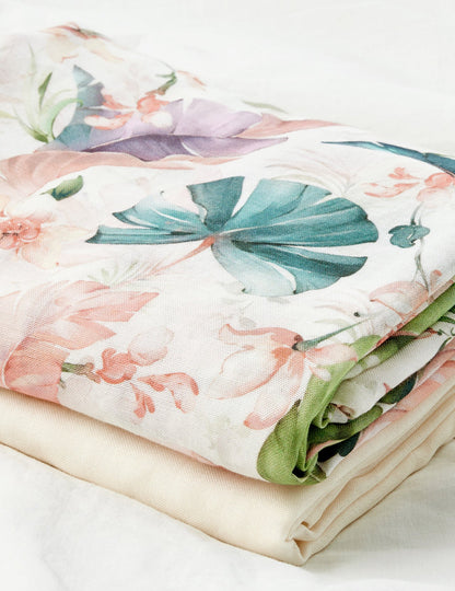 Momcozy Softness Swaddle Blankets -  Flower Beige (2 Pack)