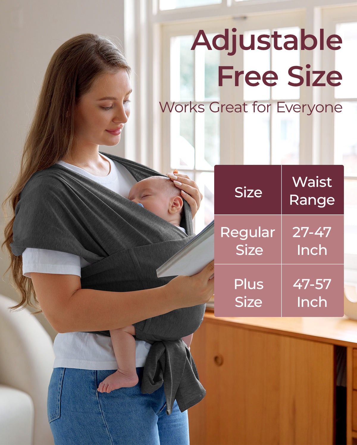 Easy to Wear Hands Free - Baby Wrap Carrier