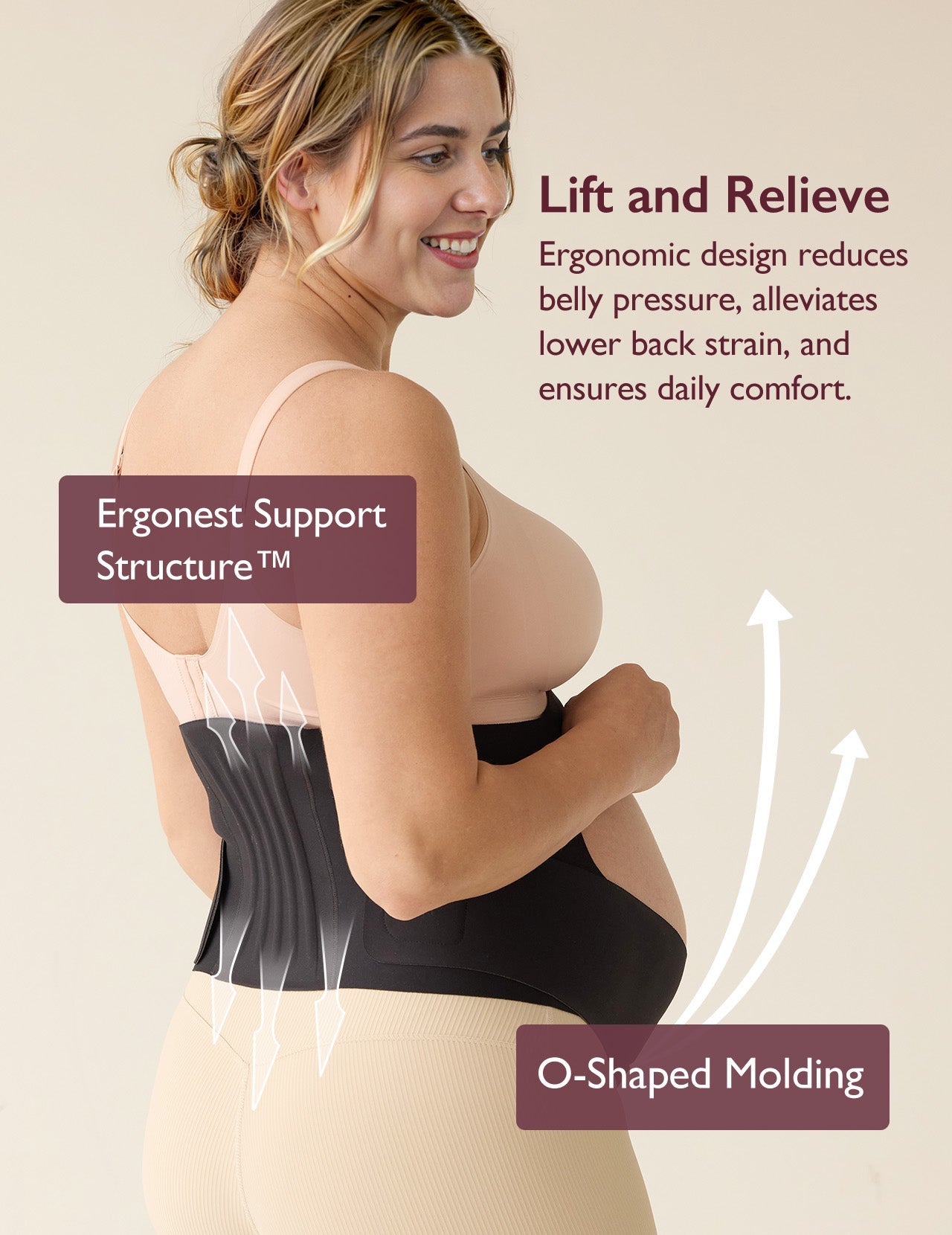BumpEase Ergonest Maternity Belly Band - Black Color