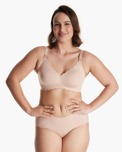Jelly Strip - Seamless Push up Nursing Bra - Oyster Pink