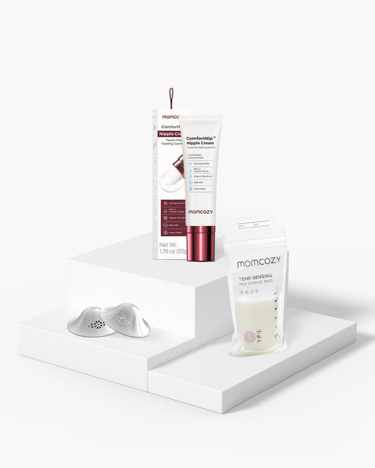 Breastfeeding Essentials Bundle: Nipple Cream, Silver Nipple Shields & Milk Storage Bags