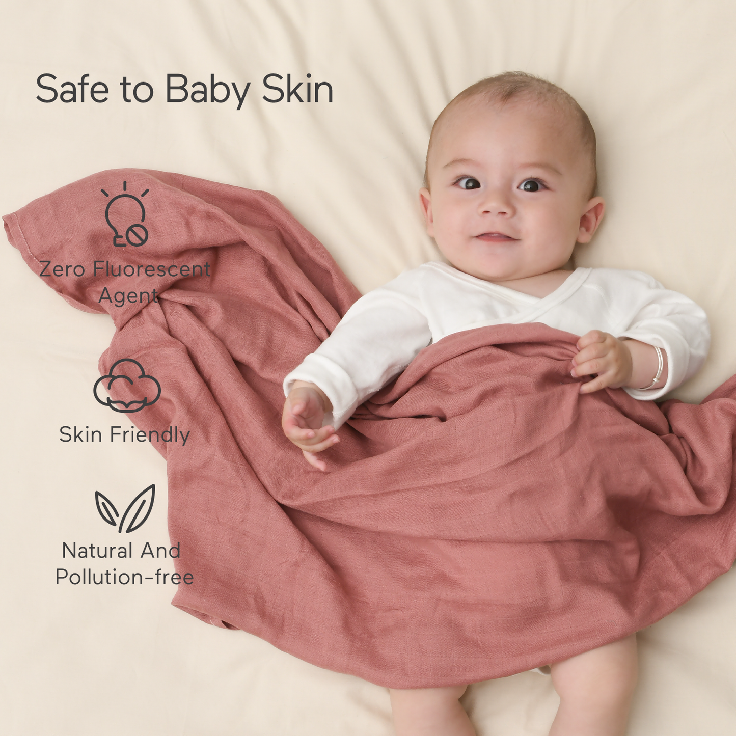 Momcozy Softness Swaddle Blankets -  Pink Purple (4 Pack)