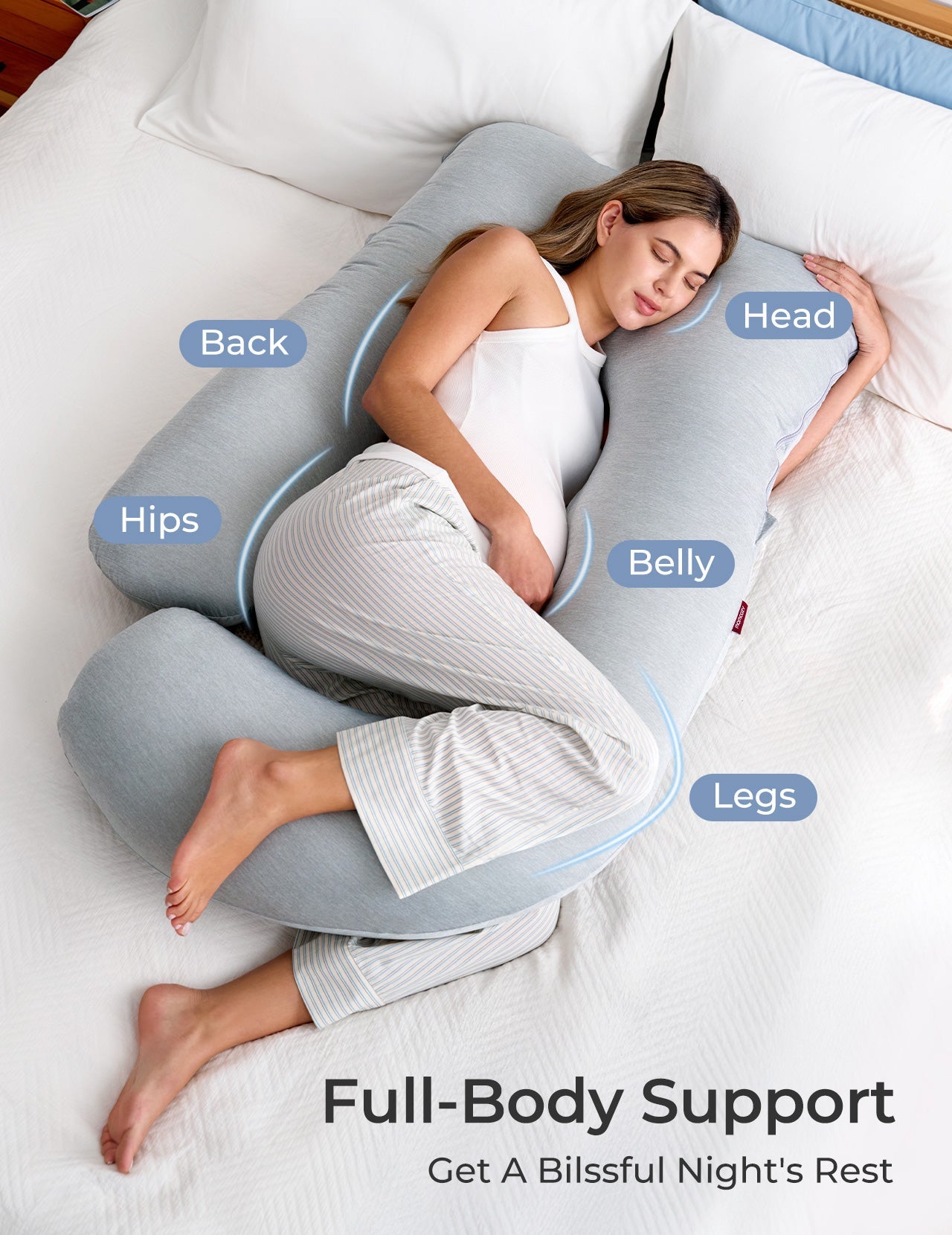 U Shaped Cooling Fabric Pregnancy Pillow
