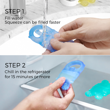 Momcozy Water Fillable Teether (Green and Pink 2 Pcs)