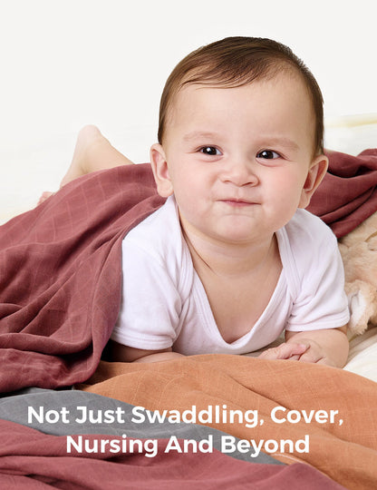 Momcozy Softness Swaddle Blankets -  Brown (4 Pack)