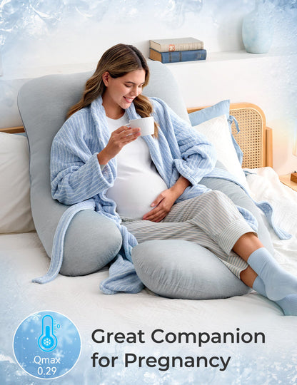 U Shaped Cooling Fabric Pregnancy Pillow