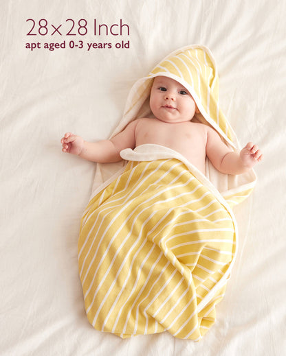 Momcozy Baby Hooded Towel - Lemon Leaves, 2-Pack