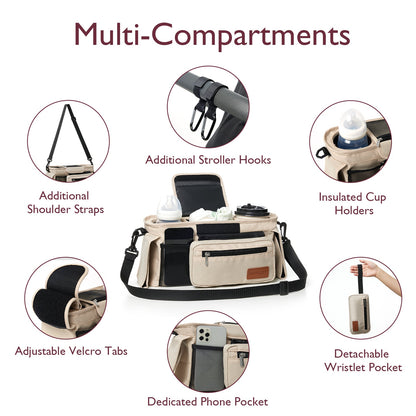 Momcozy Stroller Organizer - All-in-One Cup Holder & Pet Strollers