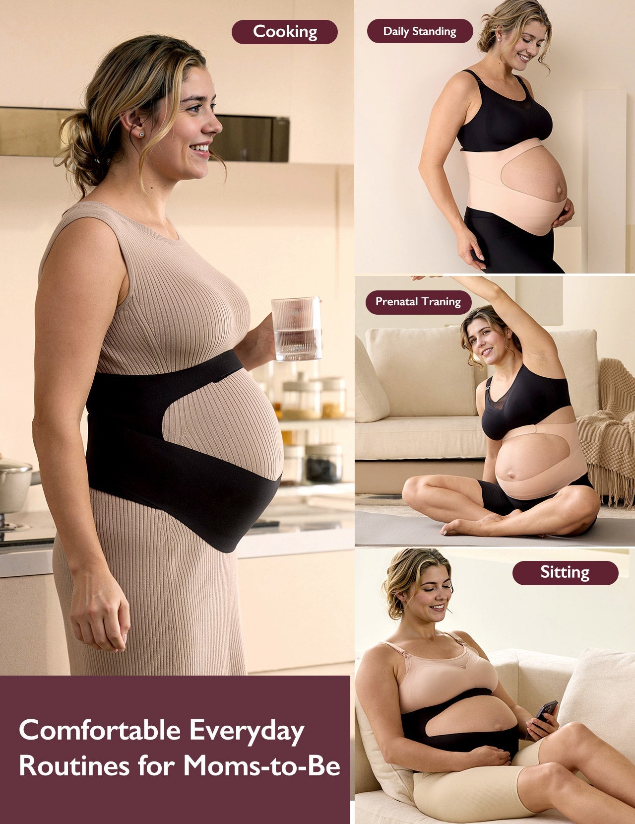 BumpEase Ergonest Maternity Belly Band - Black Color