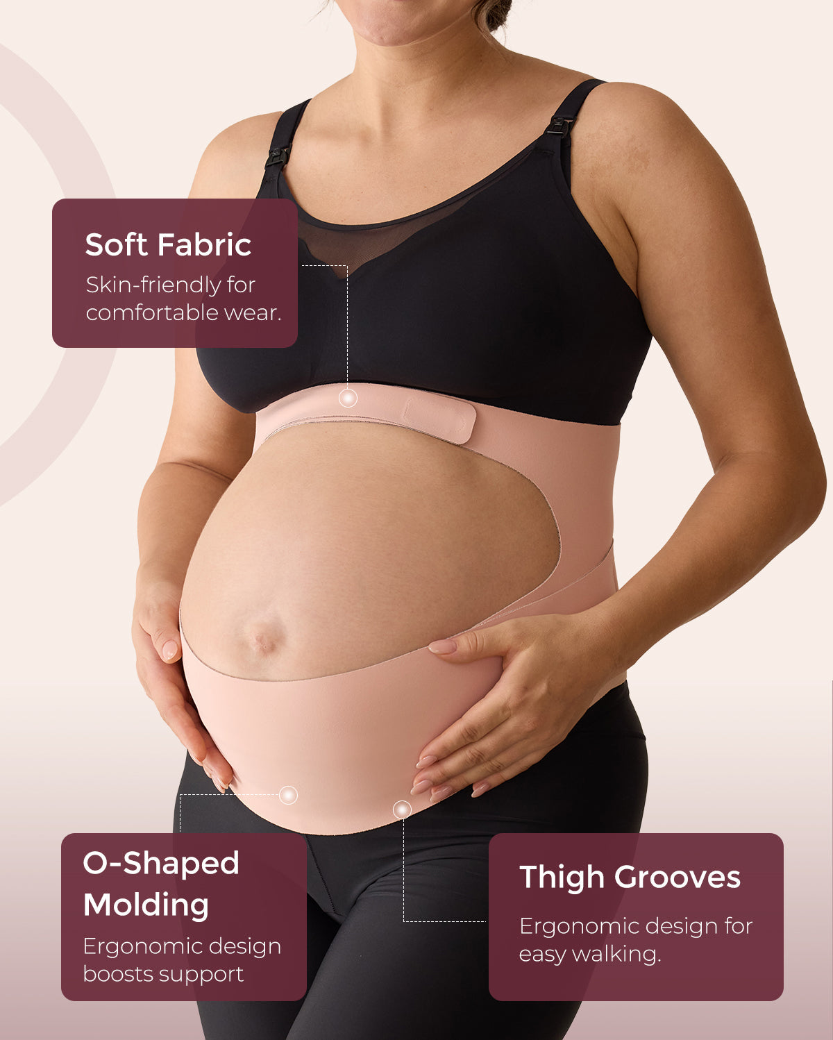 BumpEase Ergonest Maternity Belly Band - Black Color