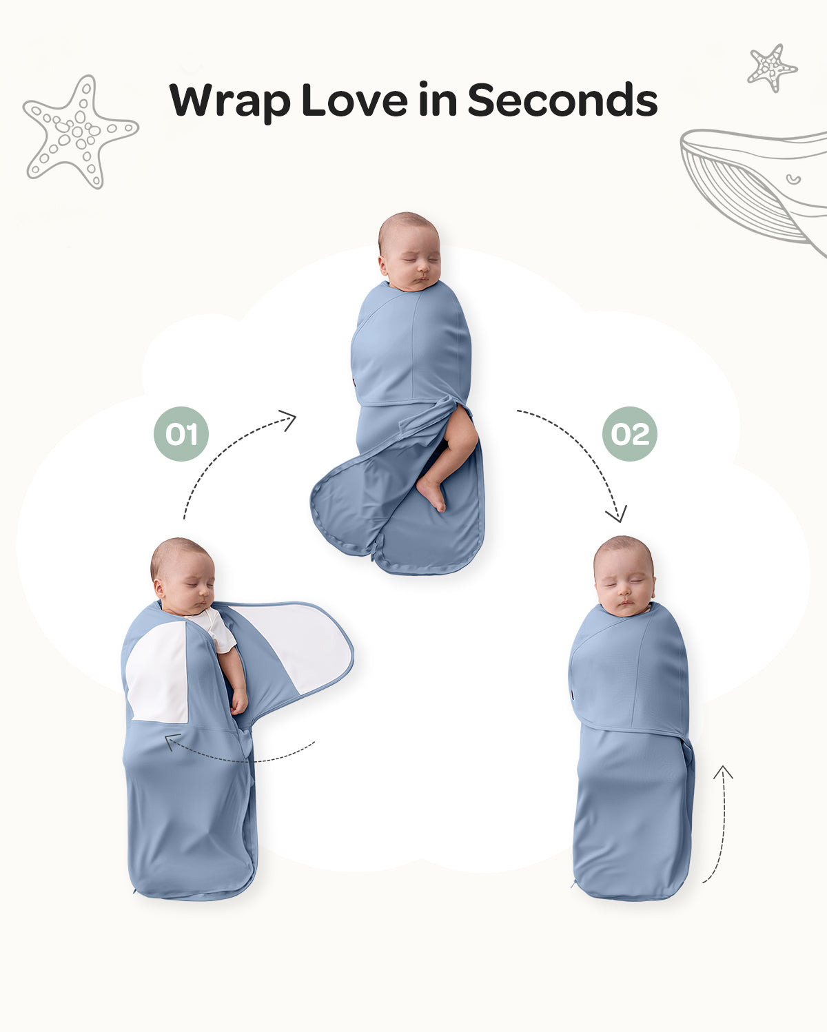 Momcozy Easy Swaddle Wrap