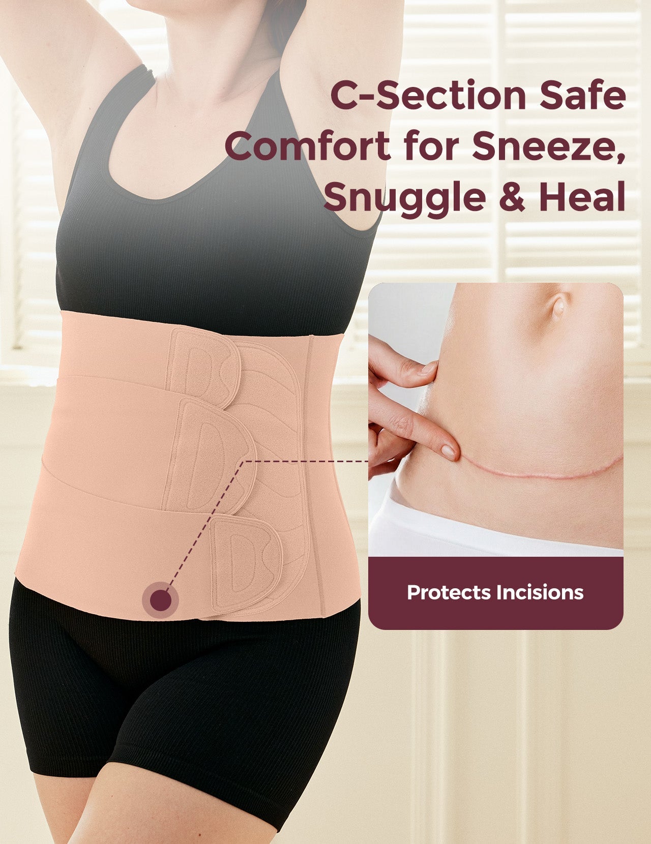 Postpartum Essential Kit：Postpartum Belly Wrap + Nursing bra