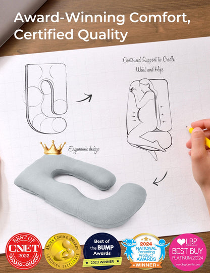 U Shaped Cooling Fabric Pregnancy Pillow