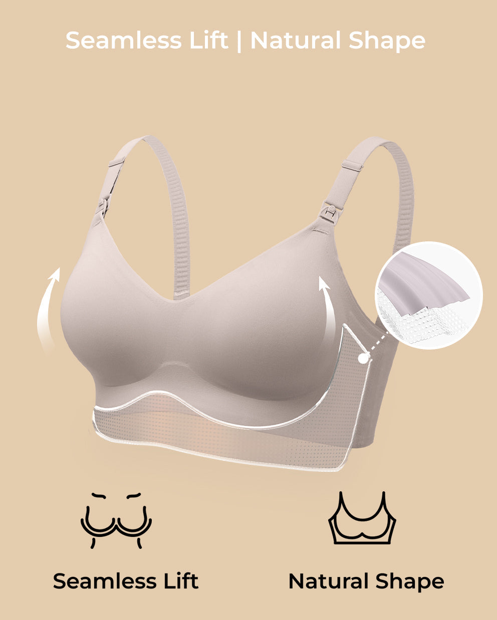 SMOOTH - Ultra Soft & Seamless Maternity Nursing Bra - Best Seller Color