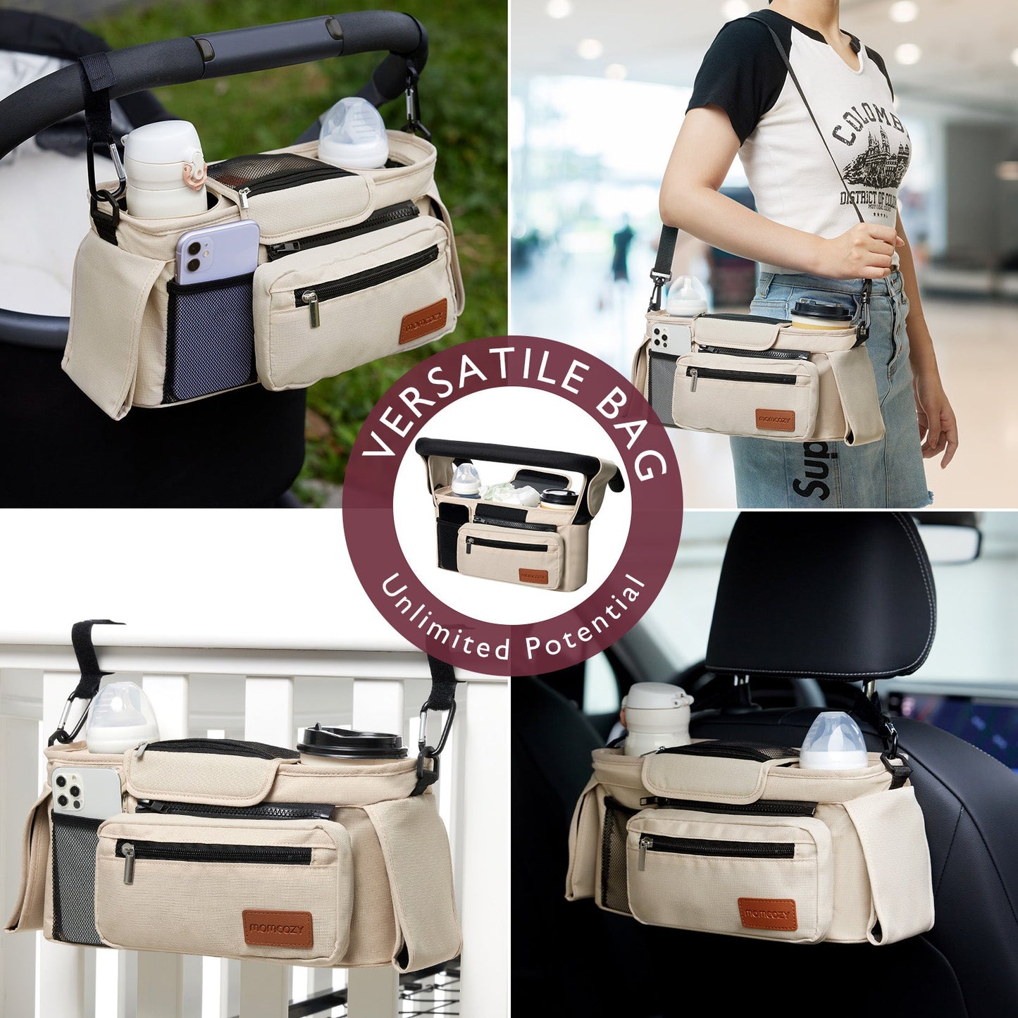 Momcozy Stroller Organizer - All-in-One Cup Holder & Pet Strollers