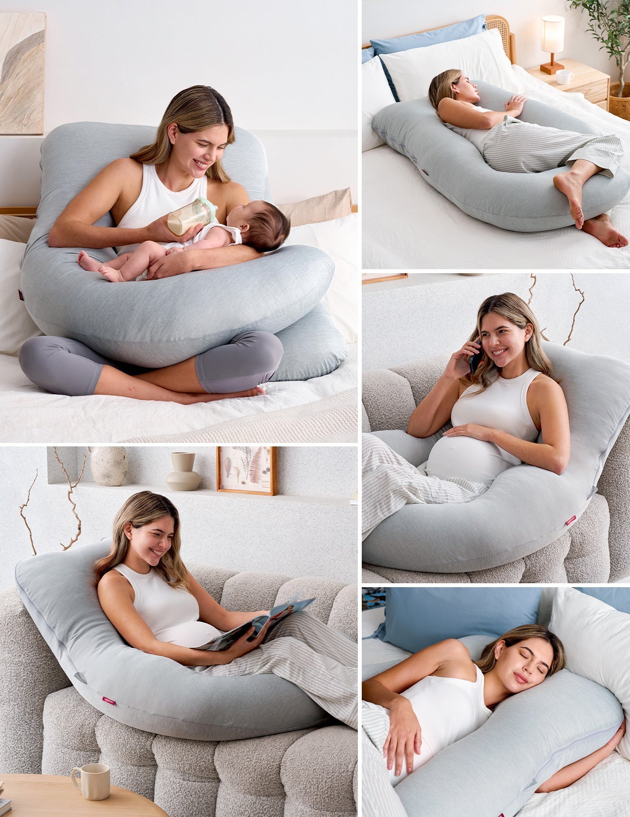 U Shaped Cooling Fabric Pregnancy Pillow