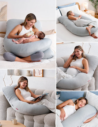 U Shaped Cooling Fabric Pregnancy Pillow
