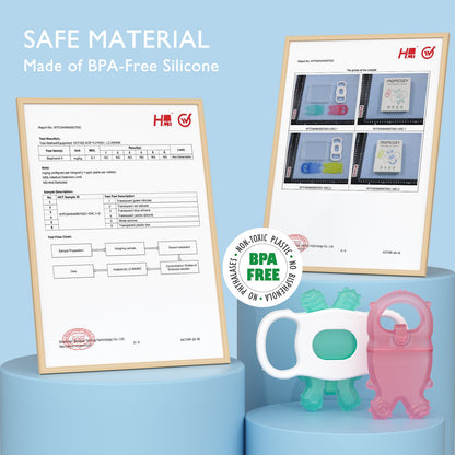 Momcozy Water Fillable Teether (Green and Pink 2 Pcs)