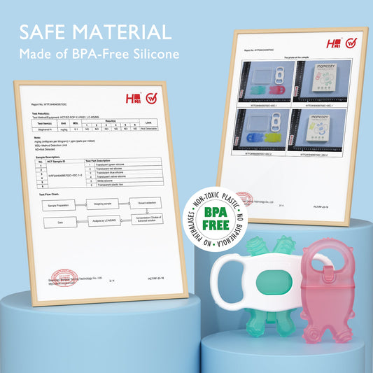 Momcozy Water Fillable Teether (Green and Pink 2 Pcs)