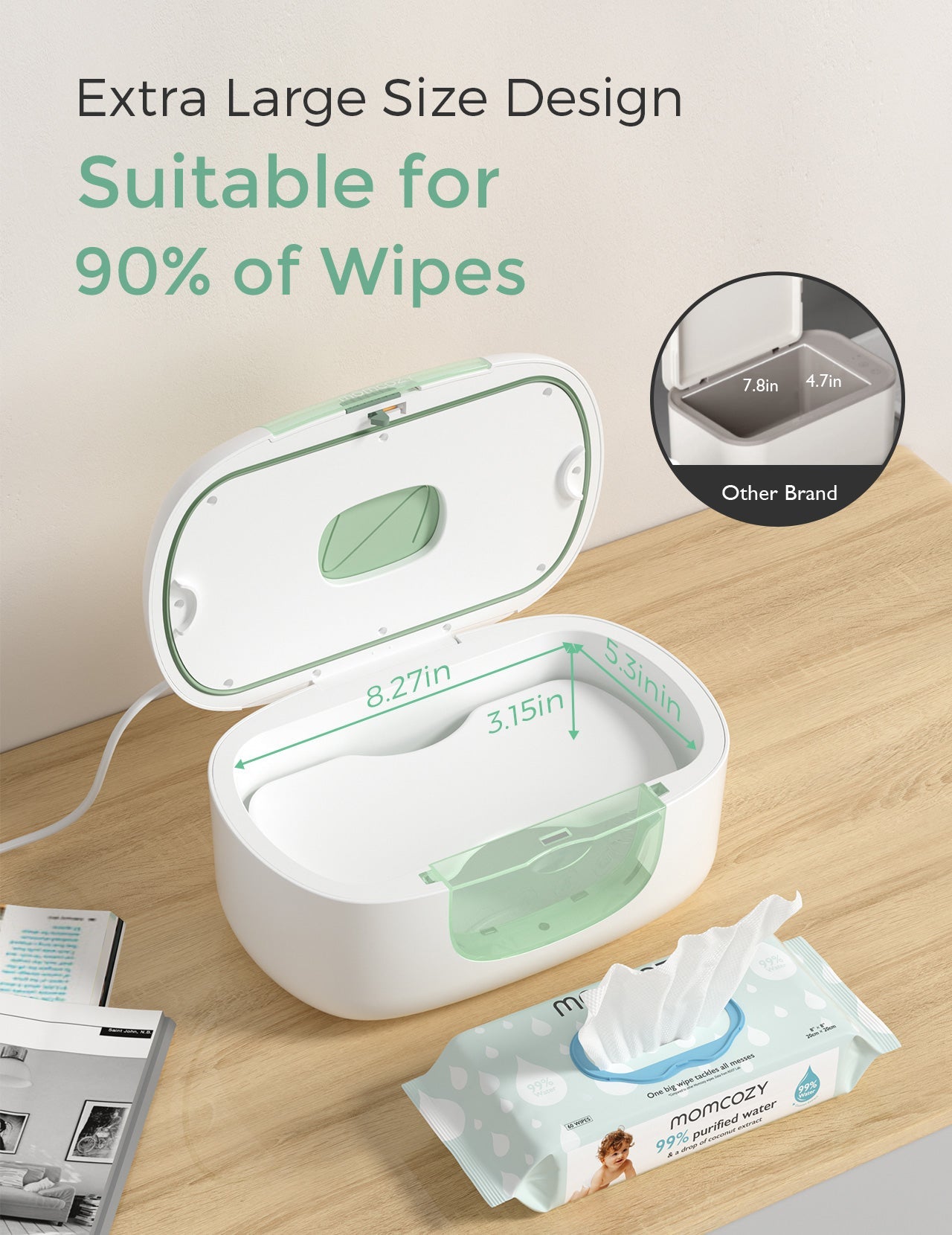 New Large Capacity Baby Wipe Warmer Compatible with 100pcs