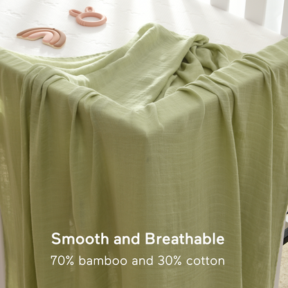 Momcozy Softness Swaddle Blankets -  Light Green (4 Pack)
