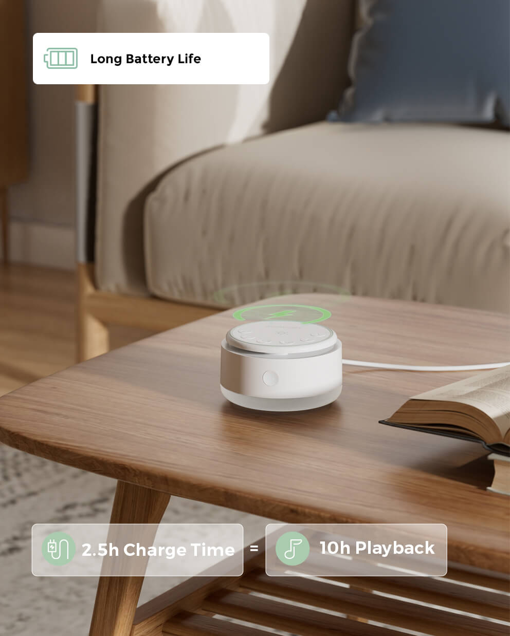 Momcozy Portable Baby Sound Machine - Long Battery Life