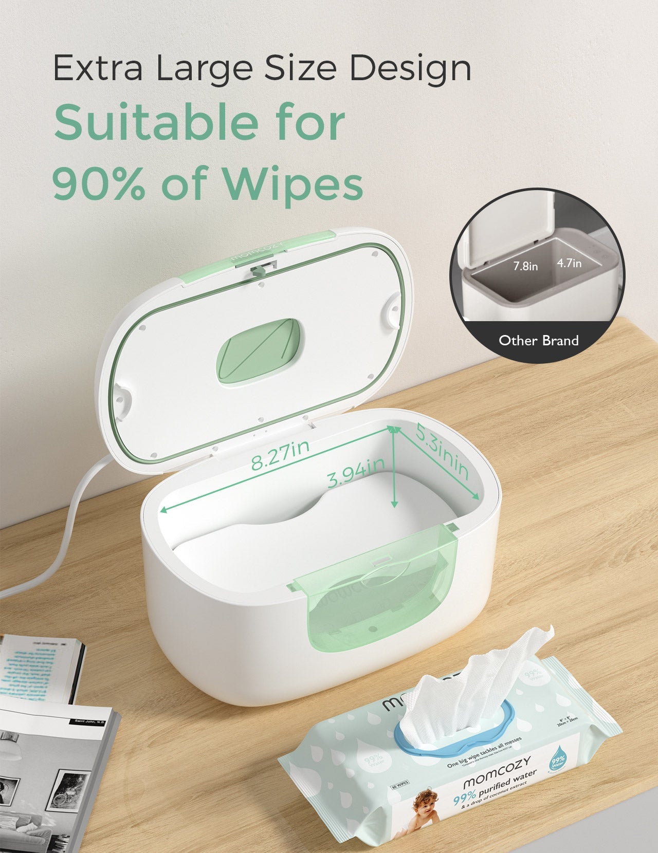 New Large Capacity Baby Wipe Warmer Compatible with 100pcs