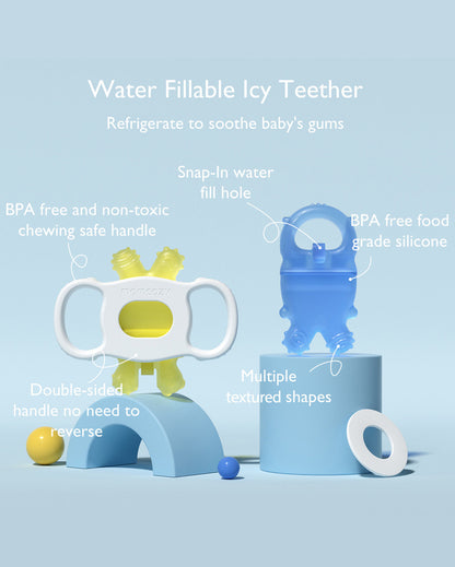 Momcozy Water Fillable Teether (Blue and Yellow 2 Pcs)