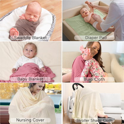 Momcozy Softness Swaddle Blankets -  Light Green (4 Pack)