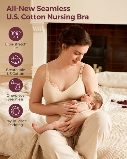 Momcozy Soft U.S. Cotton Seamless Maternity Bra