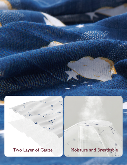Momcozy Softness Swaddle Blankets -   Midnight Star Clouds (4 Pack)