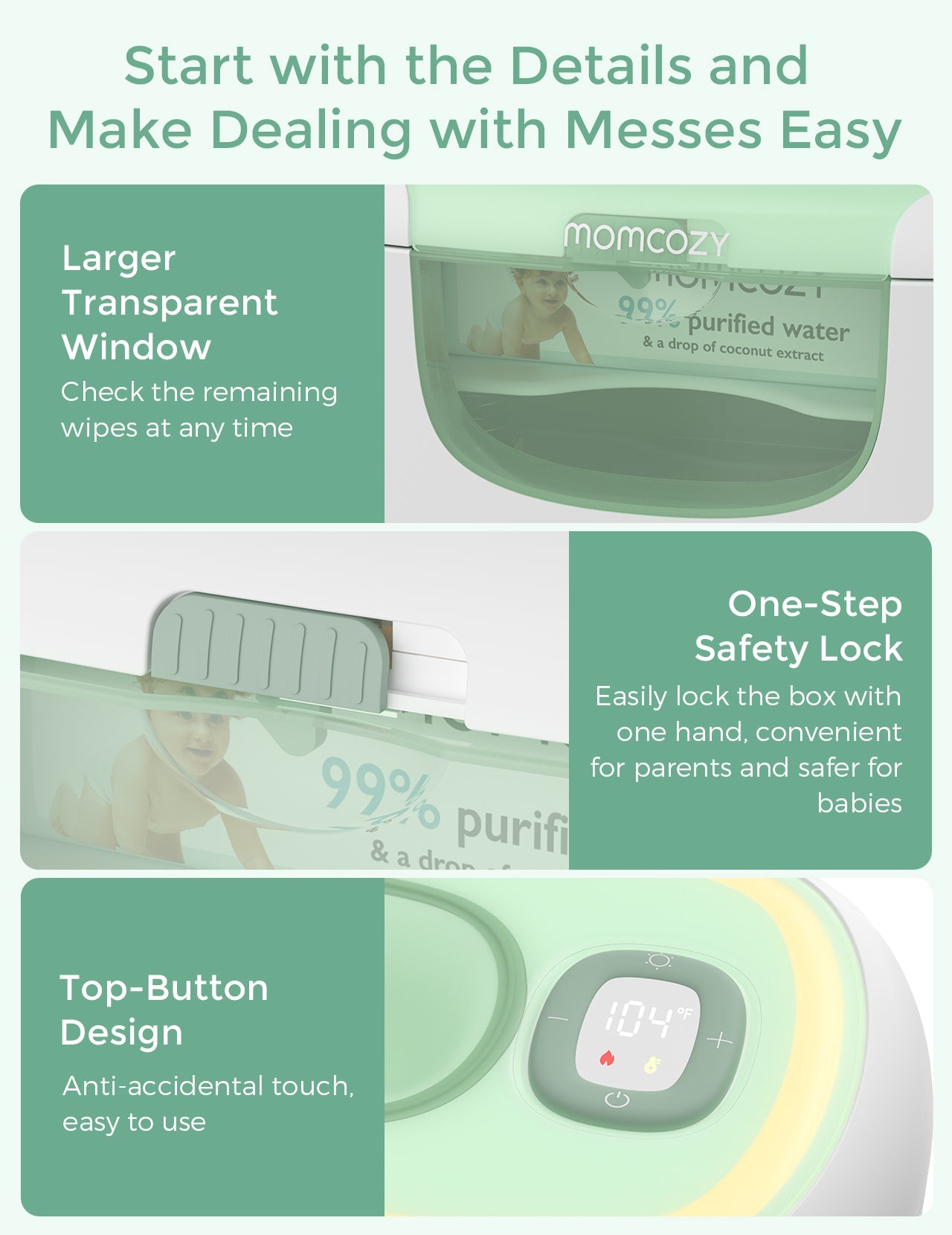 New Large Capacity Baby Wipe Warmer Compatible with 100pcs