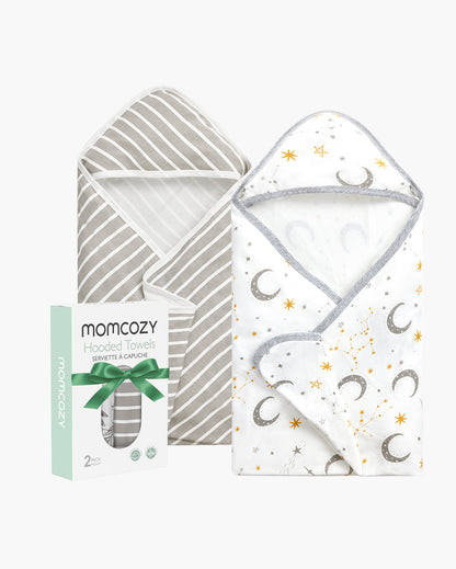 Baby Hooded Towel for Newborn Shower -  2-Pack