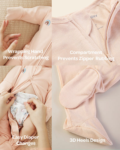 Momcozy Boy Girl Baby Pajamas - Newborn Sleepers - Blue & Grey