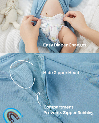 Momcozy Boy Girl Baby Pajamas - Newborn Sleepers - Dull Brown & Pinkish Grey