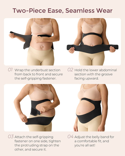 BumpEase Ergonest Maternity Belly Band - Black Color