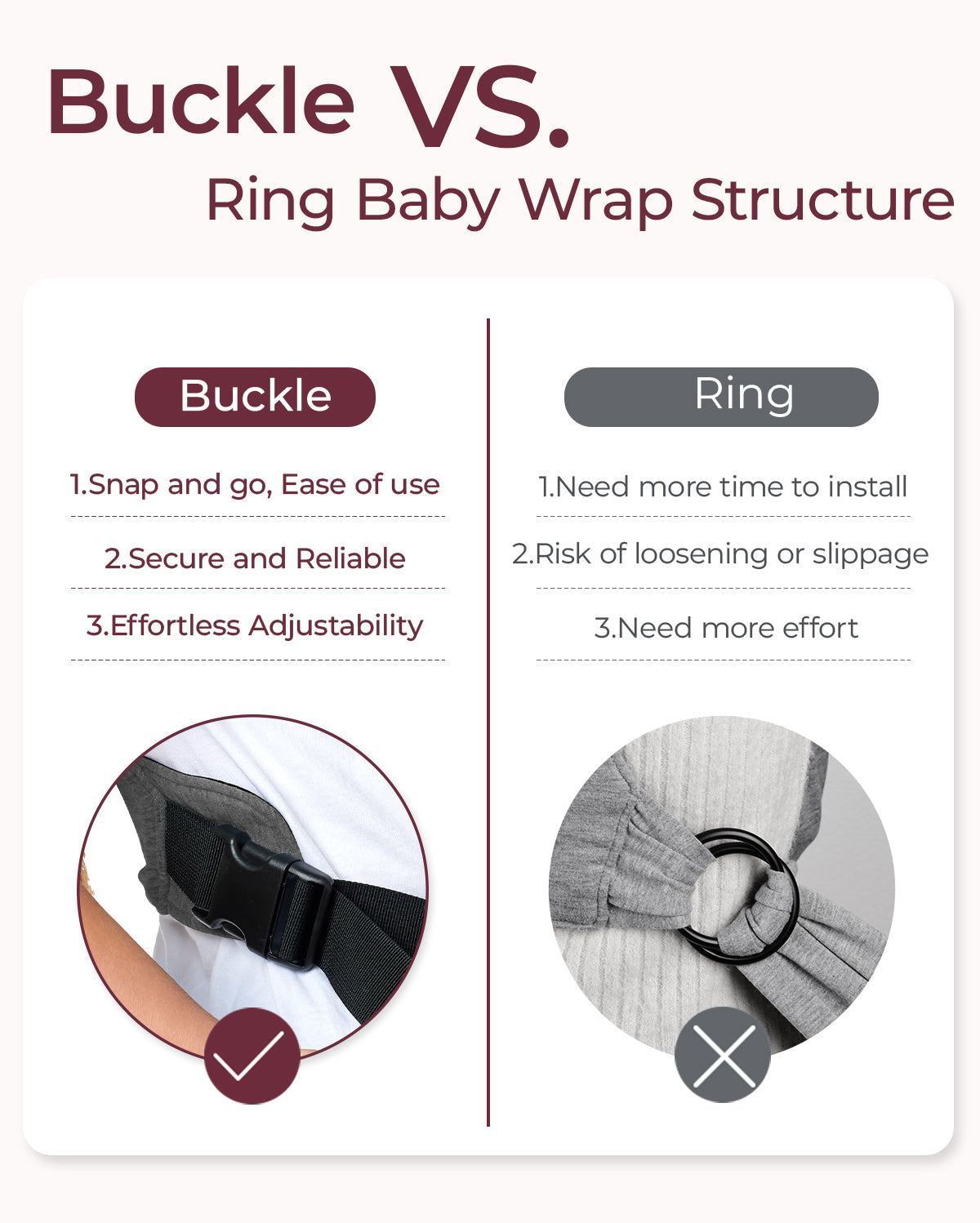 Easy to Wear Hands Free - Baby Wrap Carrier