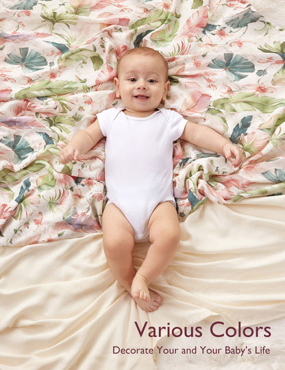 Momcozy Softness Swaddle Blankets -  Flower Beige (2 Pack)