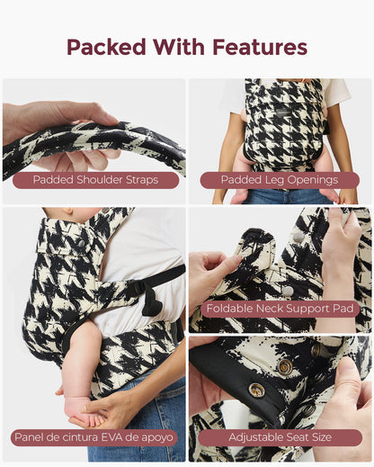 PureHug Baby Carrier - Cotton-Houndstooth