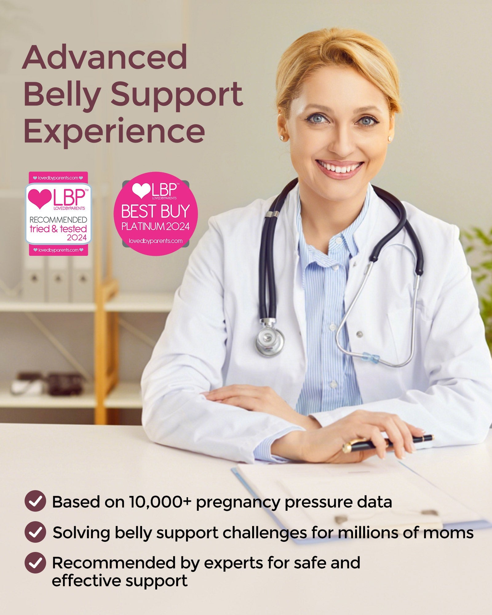 BumpEase Ergonest Maternity Belly Band - Black Color
