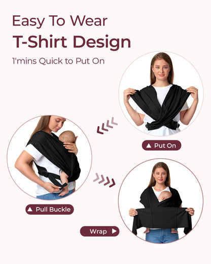 Easy to Wear Hands Free - Baby Wrap Carrier