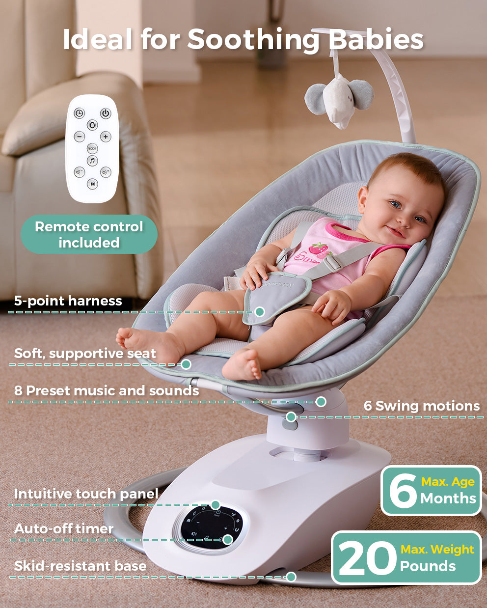 Momcozy Infant Insert Compatible with Momcozy CocoSway Swing