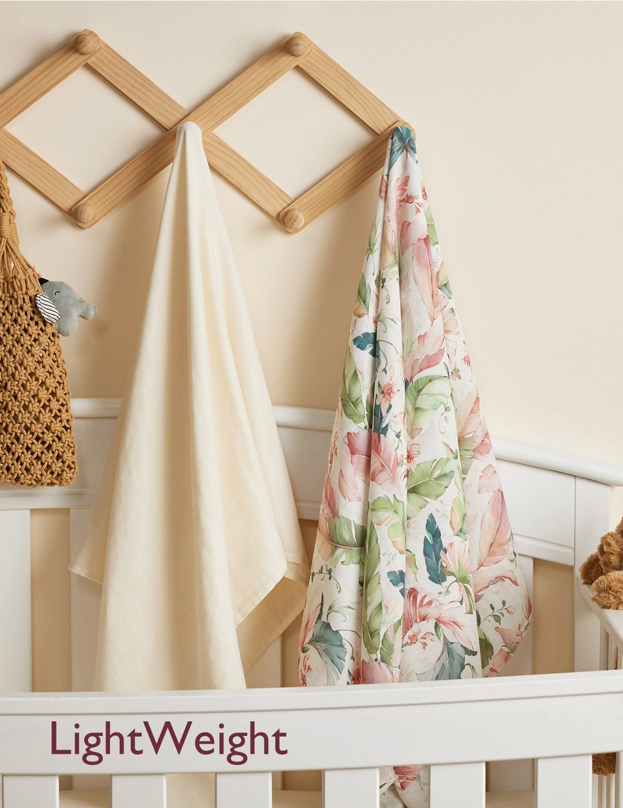 Momcozy Softness Swaddle Blankets -  Flower Beige (2 Pack)