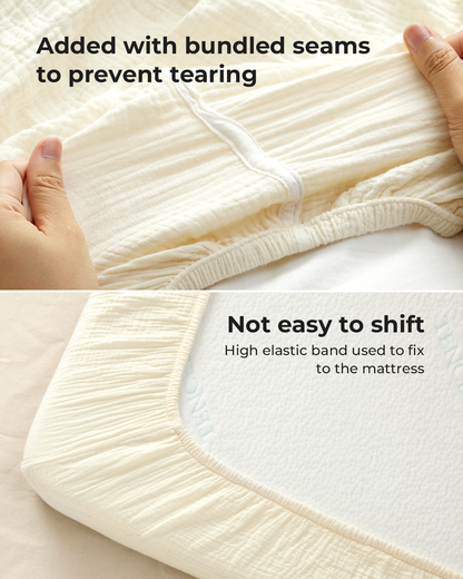 Momcozy Muslin Fitted Crib Sheets - 2 sizes - Bravery Giraffe
