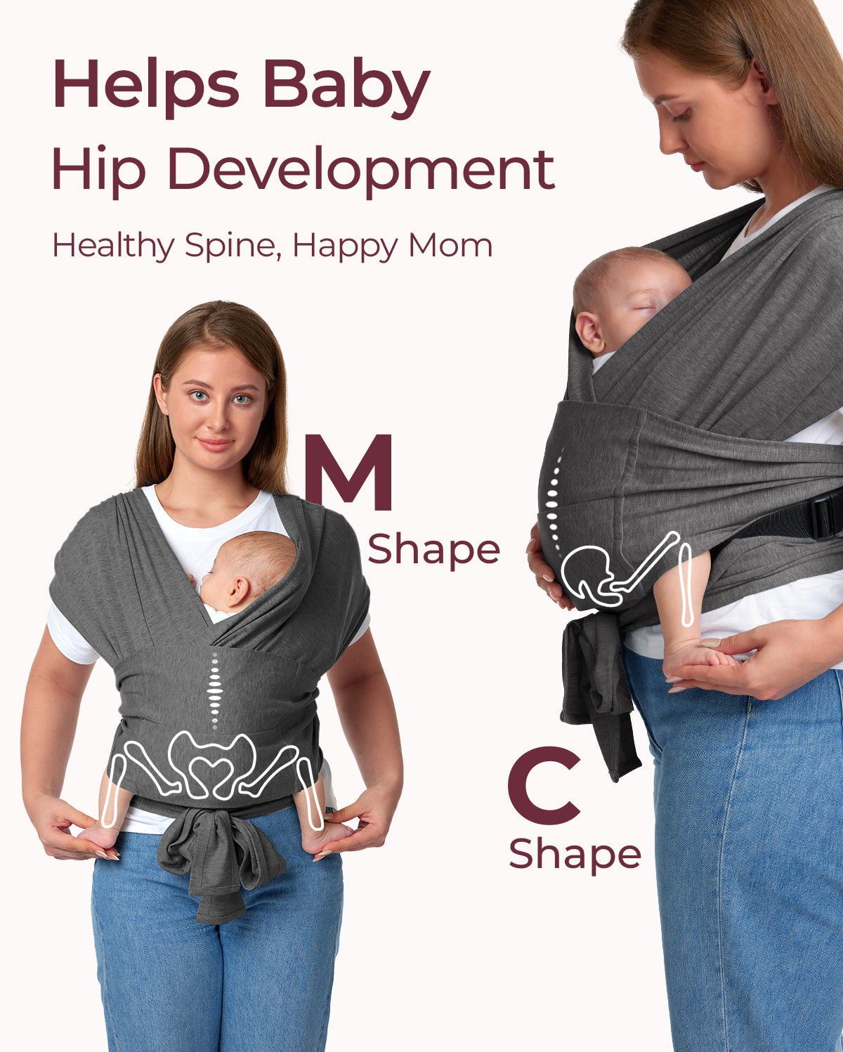 Easy to Wear Hands Free - Baby Wrap Carrier