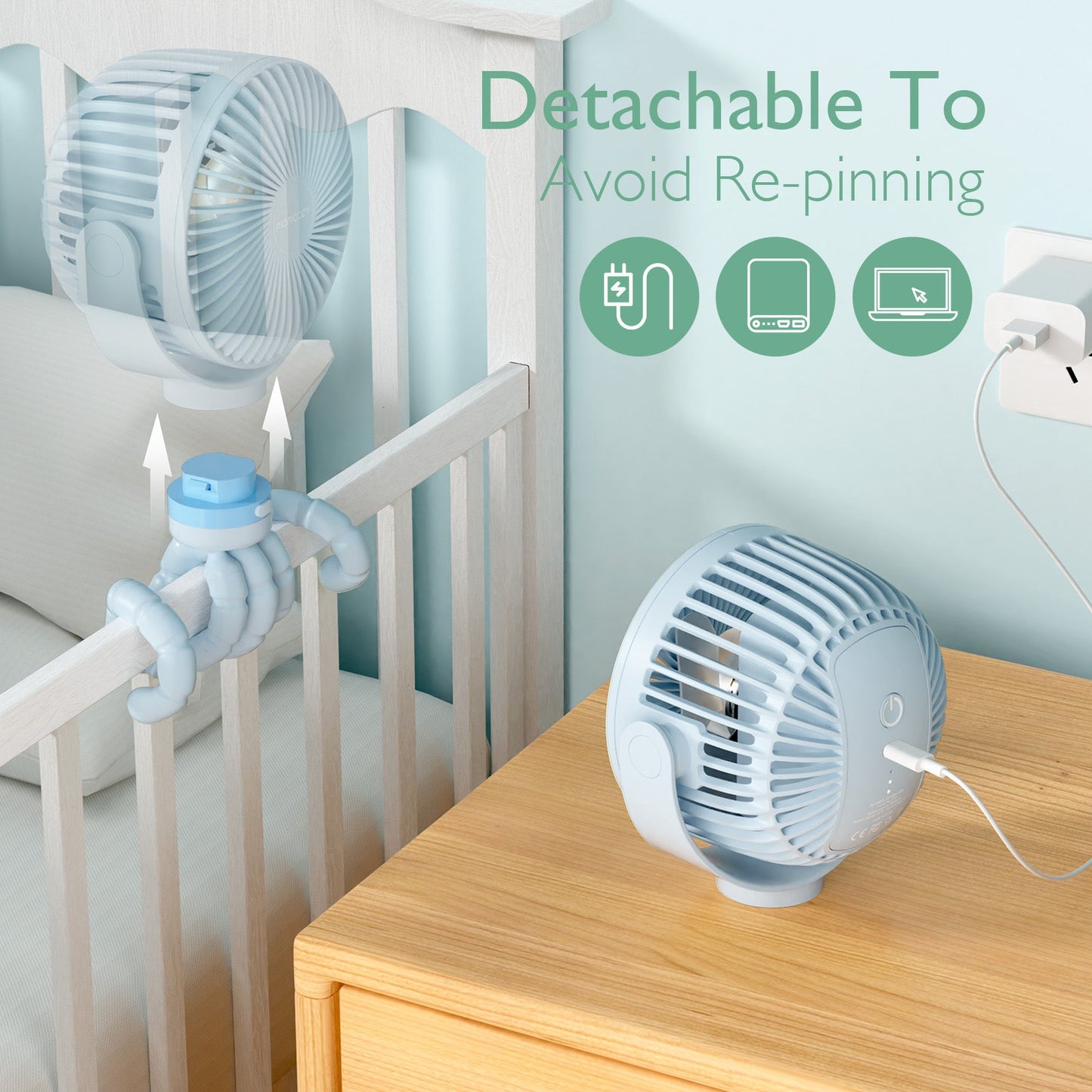 USB Rechargeable Handheld Cooling Fan for Travel