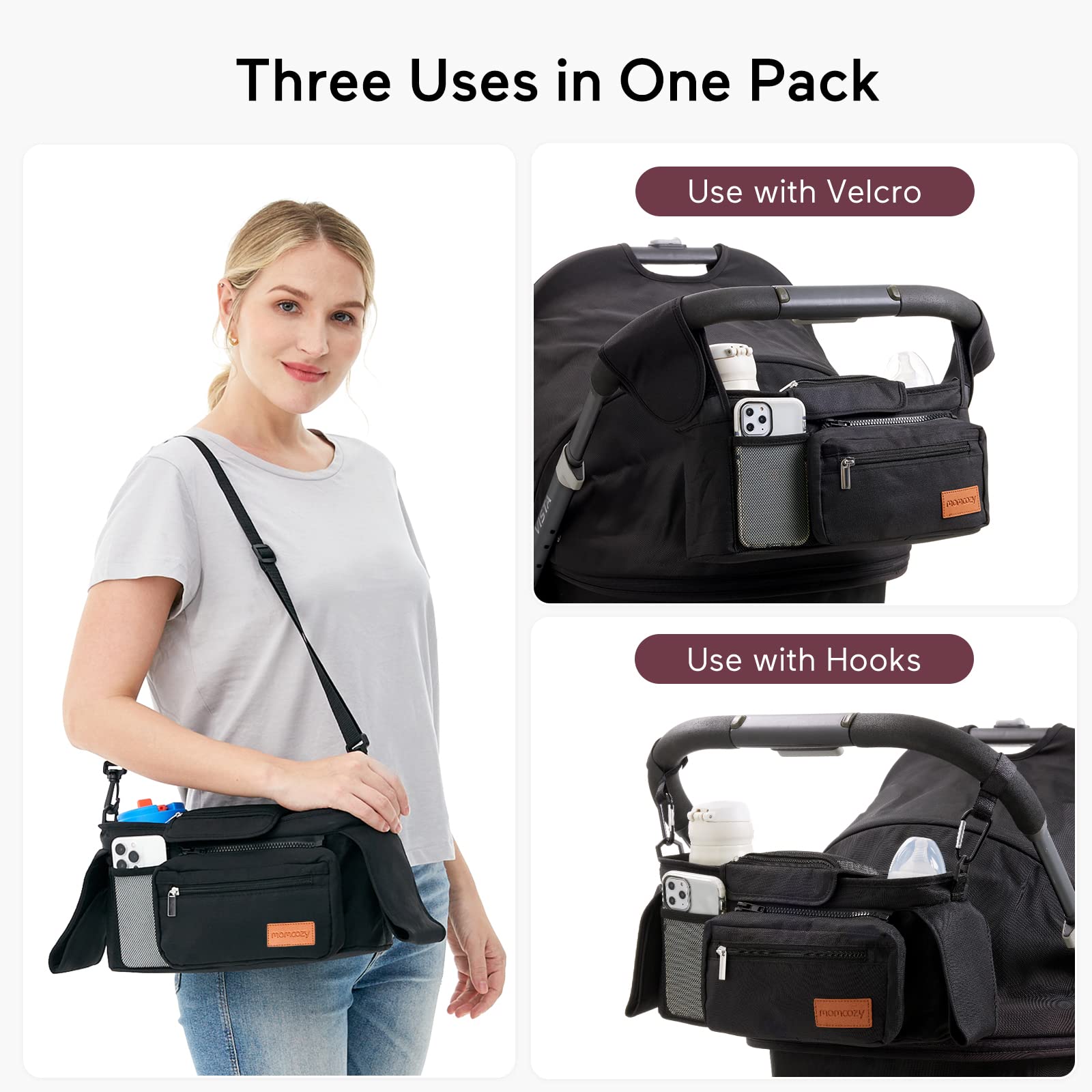 Outing Bundle: Momcozy ChangeGo Baby Stroller & Stroller Organizer with Cup Holders