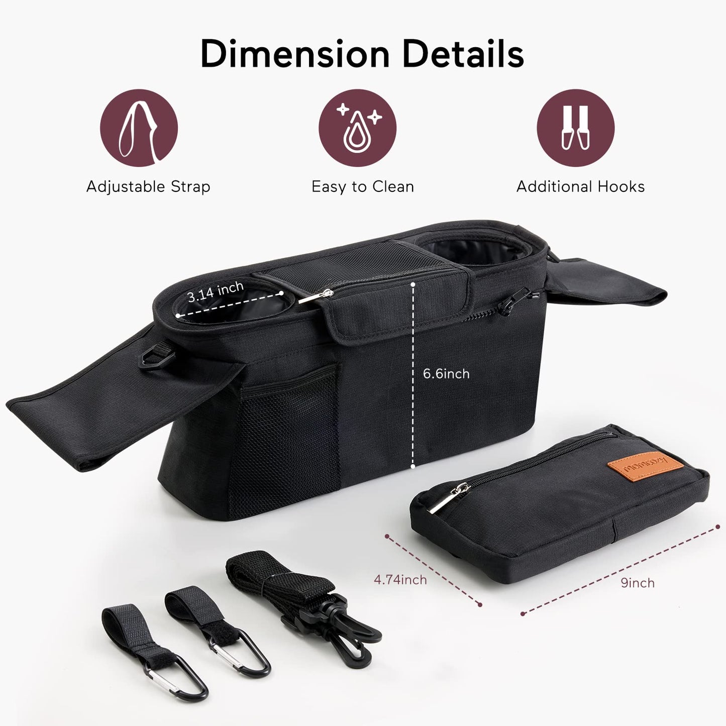 Outing Bundle: Momcozy ChangeGo Baby Stroller & Stroller Organizer with Cup Holders